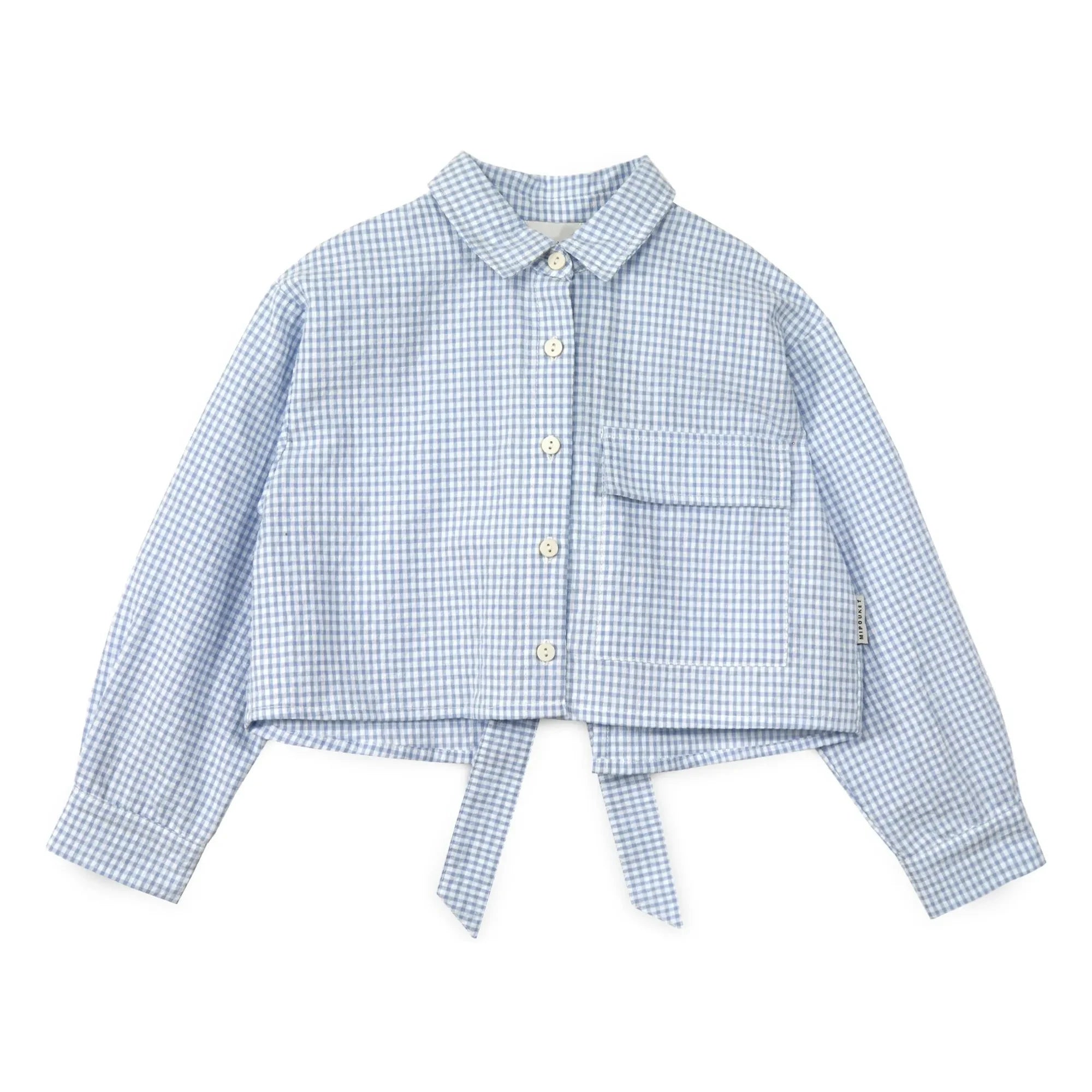 Mipounet - Camisa con lazo a rayas Sylvie | Azul claro