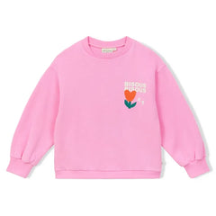 Arsène et Les Pipelettes - Sudadera de Algodón Orgánico "Bisous Bisous" | Rosa
