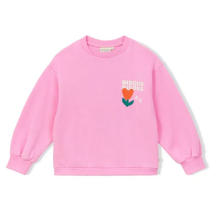 Arsène et Les Pipelettes - Sudadera de Algodón Orgánico "Bisous Bisous" | Rosa