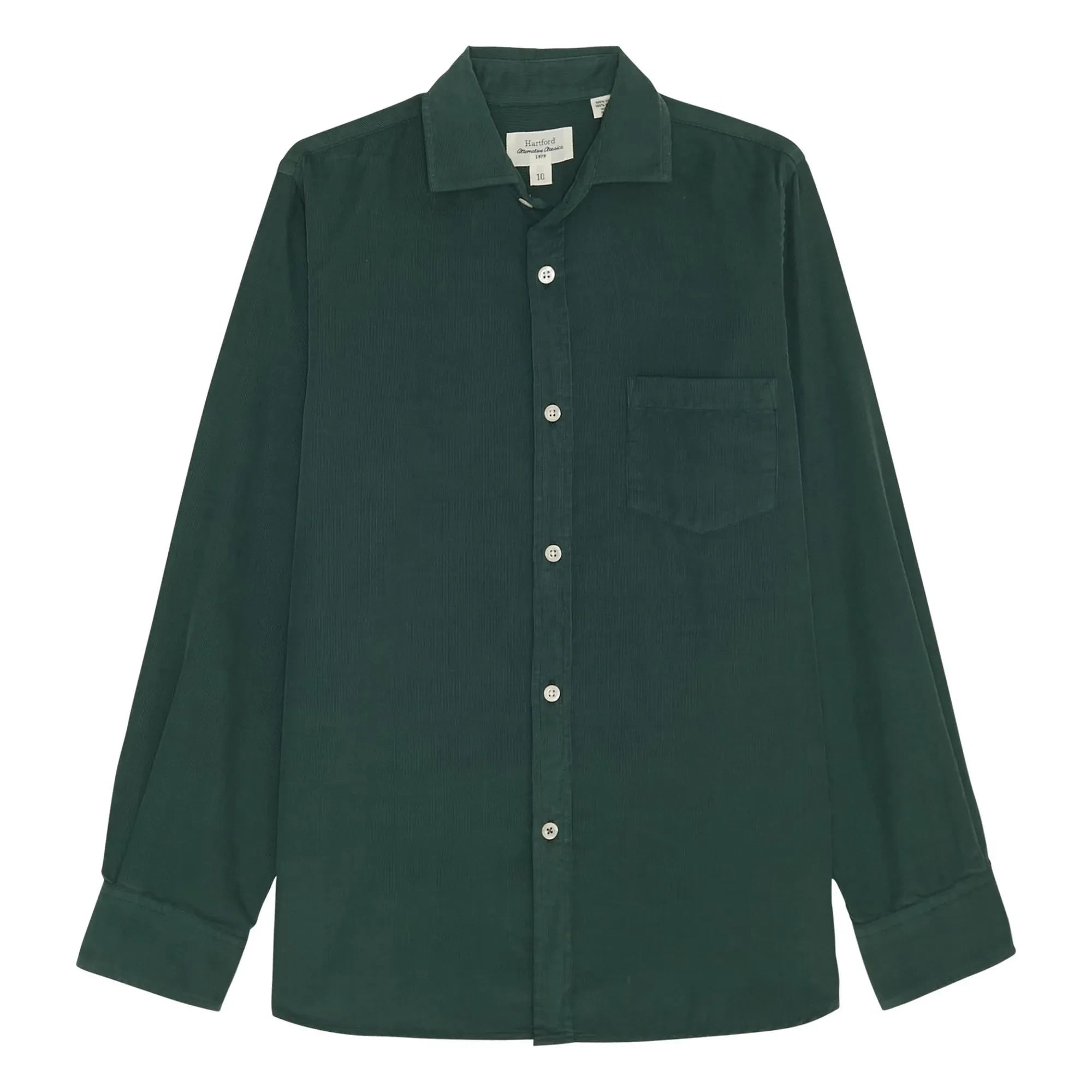 Hartford - Camisa de terciopelo Paul Pat | Verde cromo