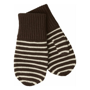 FUB - Guantes de lana merina a rayas | Marrón