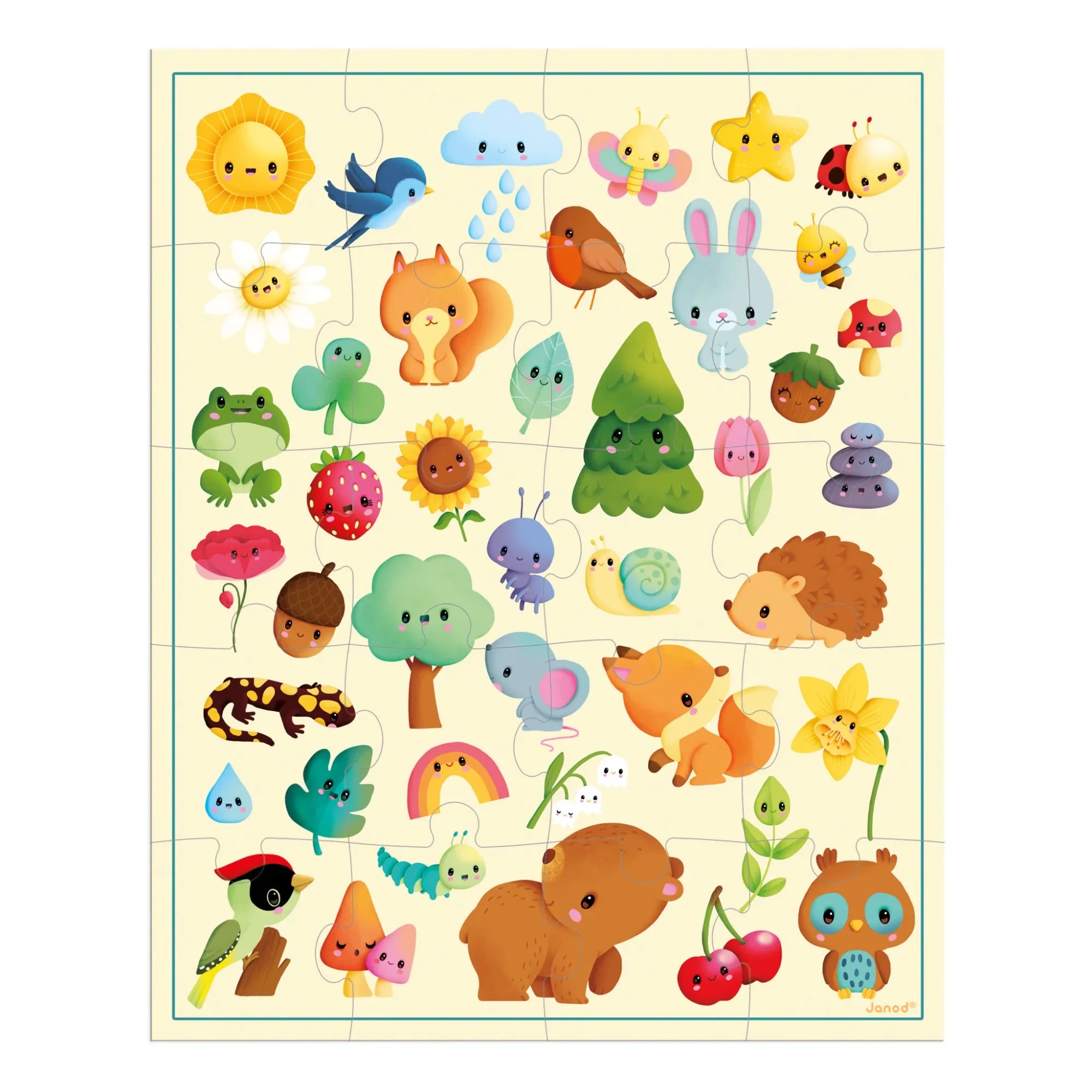 Janod - Puzzle de Escena de Naturaleza - 20 Piezas