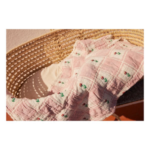 Bebe Organic - Manta de algodón orgánico Bella Tulipes | Rosa
