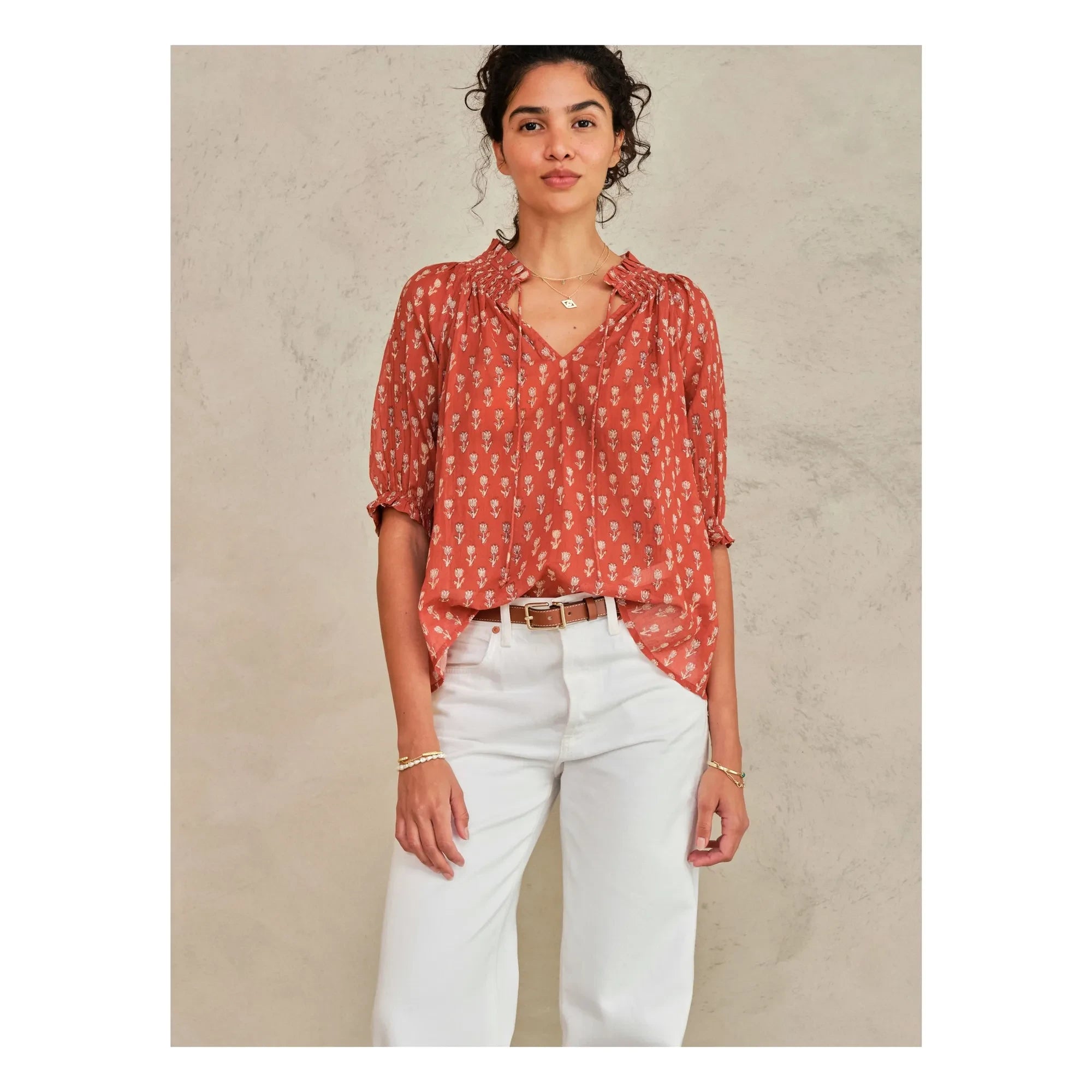 M.A.B.E. - Blusa Ari de algodón | Ladrillo