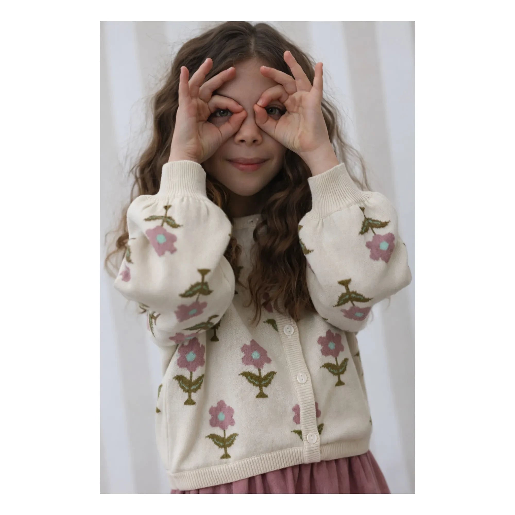 Lililotte - Cárdigan Carla Fleurs Algodón Orgánico | Crudo