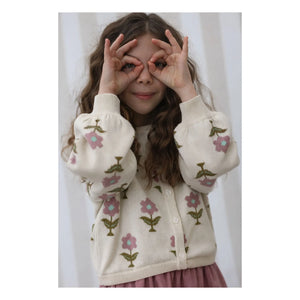 Lililotte - Cárdigan Carla Fleurs Algodón Orgánico | Crudo
