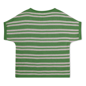 Matona - Camiseta de punto fino de algodón orgánico a rayas | Verde