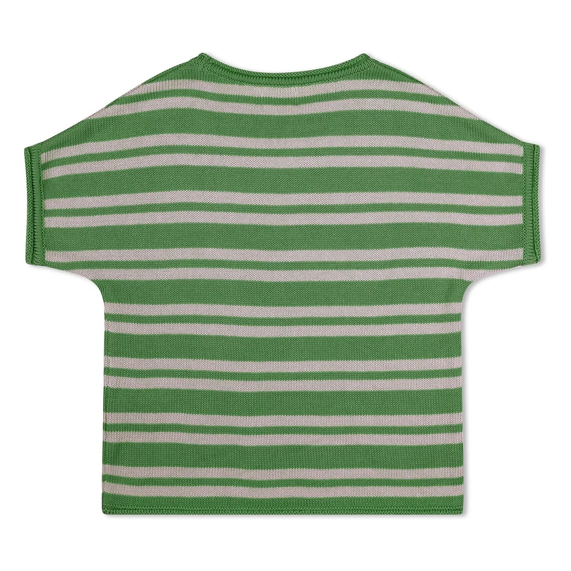 Matona - Camiseta de punto fino de algodón orgánico a rayas | Verde