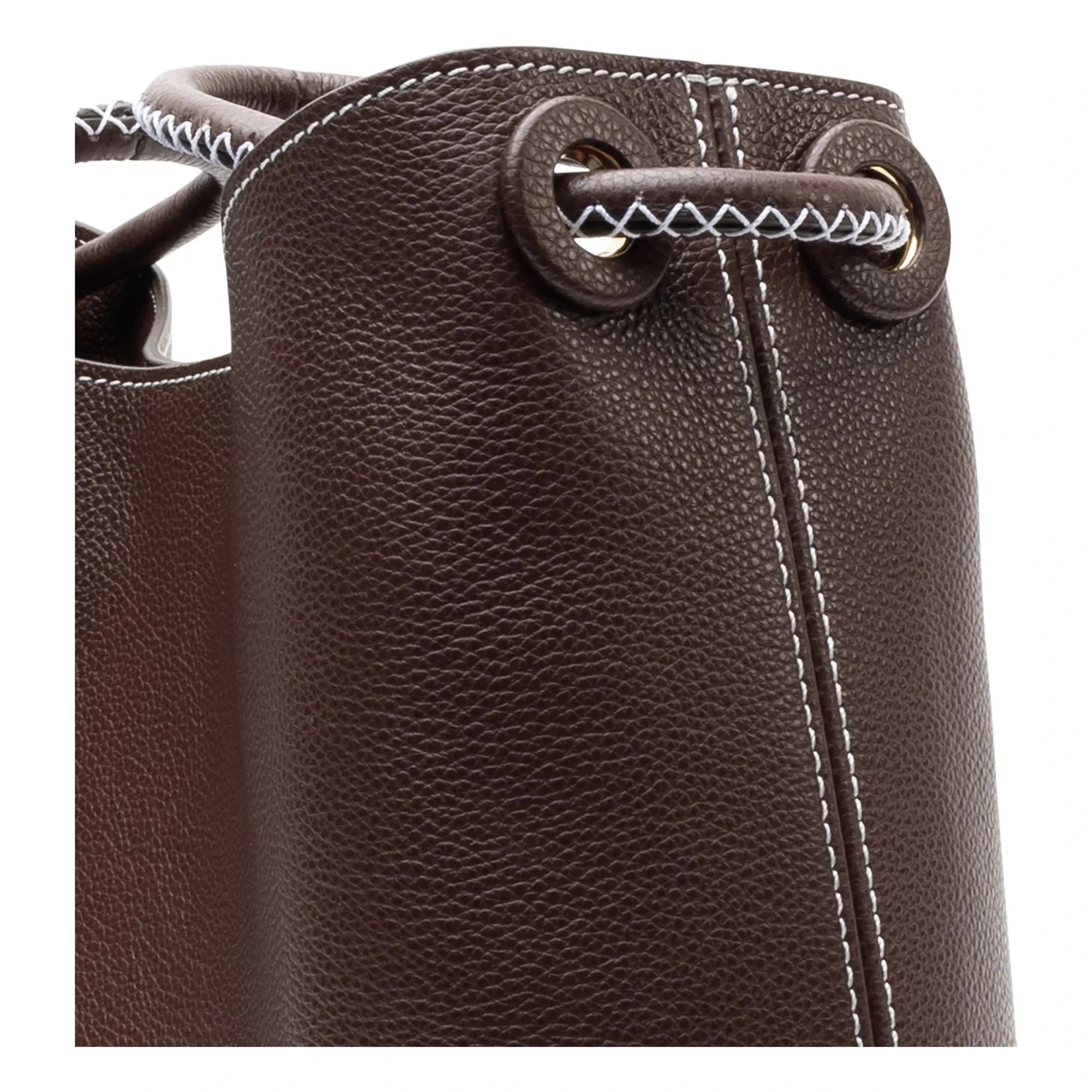 Elleme - Bolso de cuero graneado Vosges | Marrón oscuro