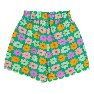 Jelly Mallow - Pantalón corto seersucker con estampado floral verde