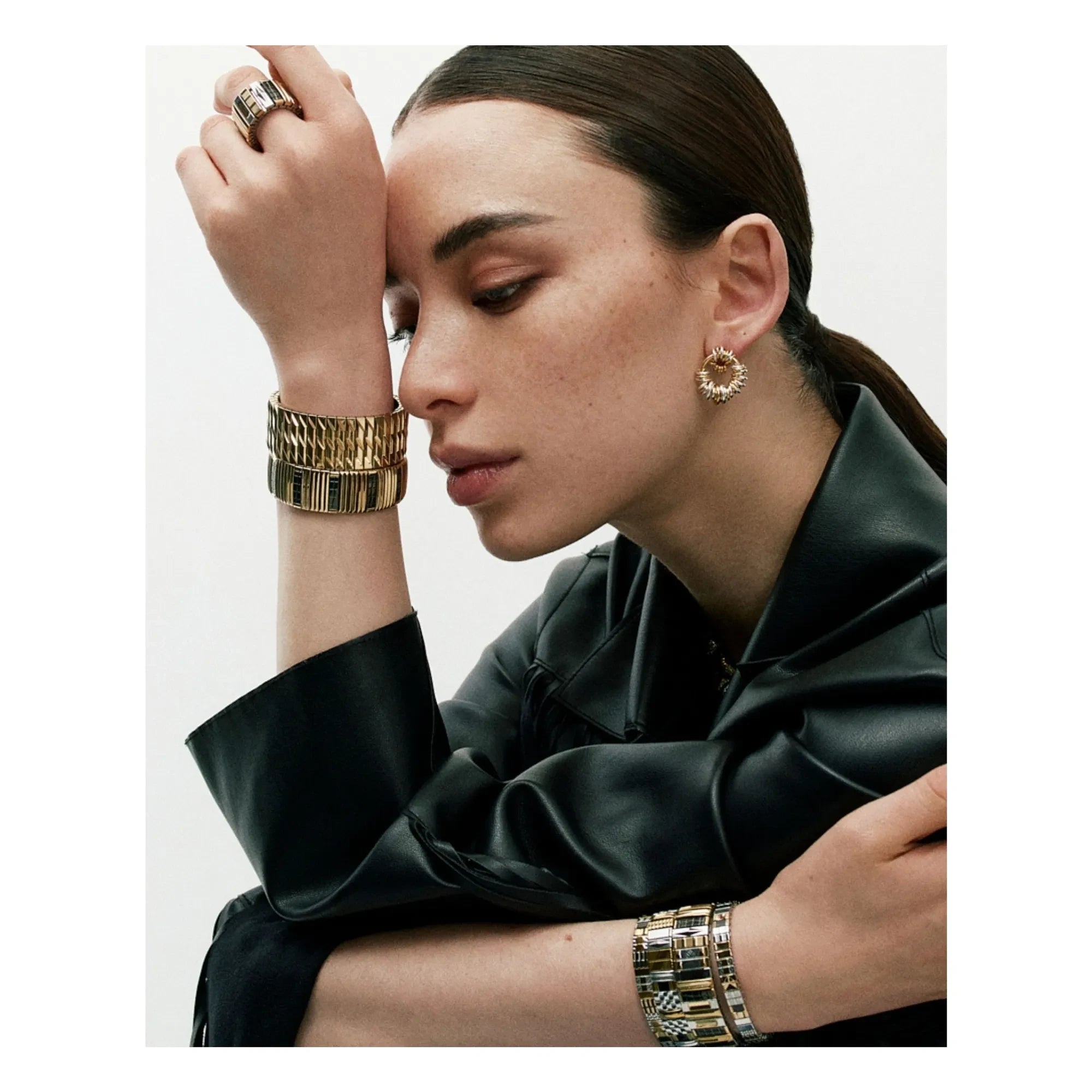 Sigal - Aretes de clic | Oro/Plata