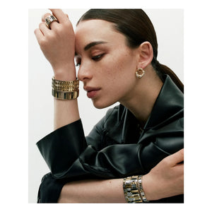 Sigal - Aretes de clic | Oro/Plata