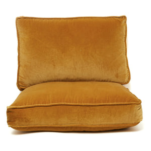 Honoré - Sillón de terciopelo y epoxi negro Croisette | Camel