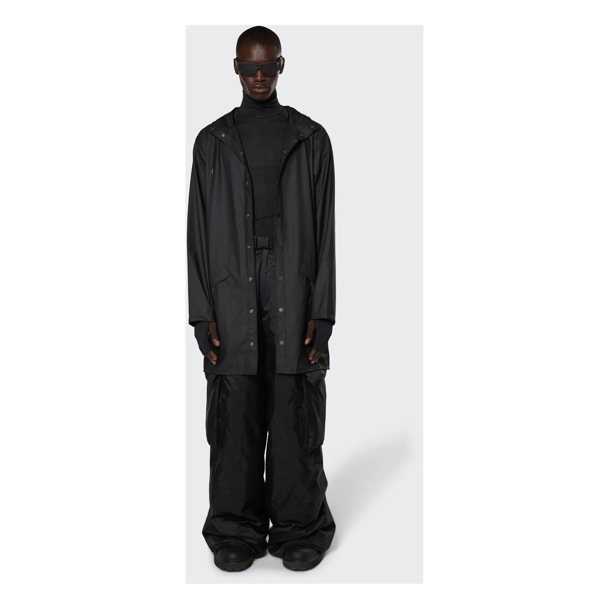 Rains - Gabardina larga unisex impermeable | Negro