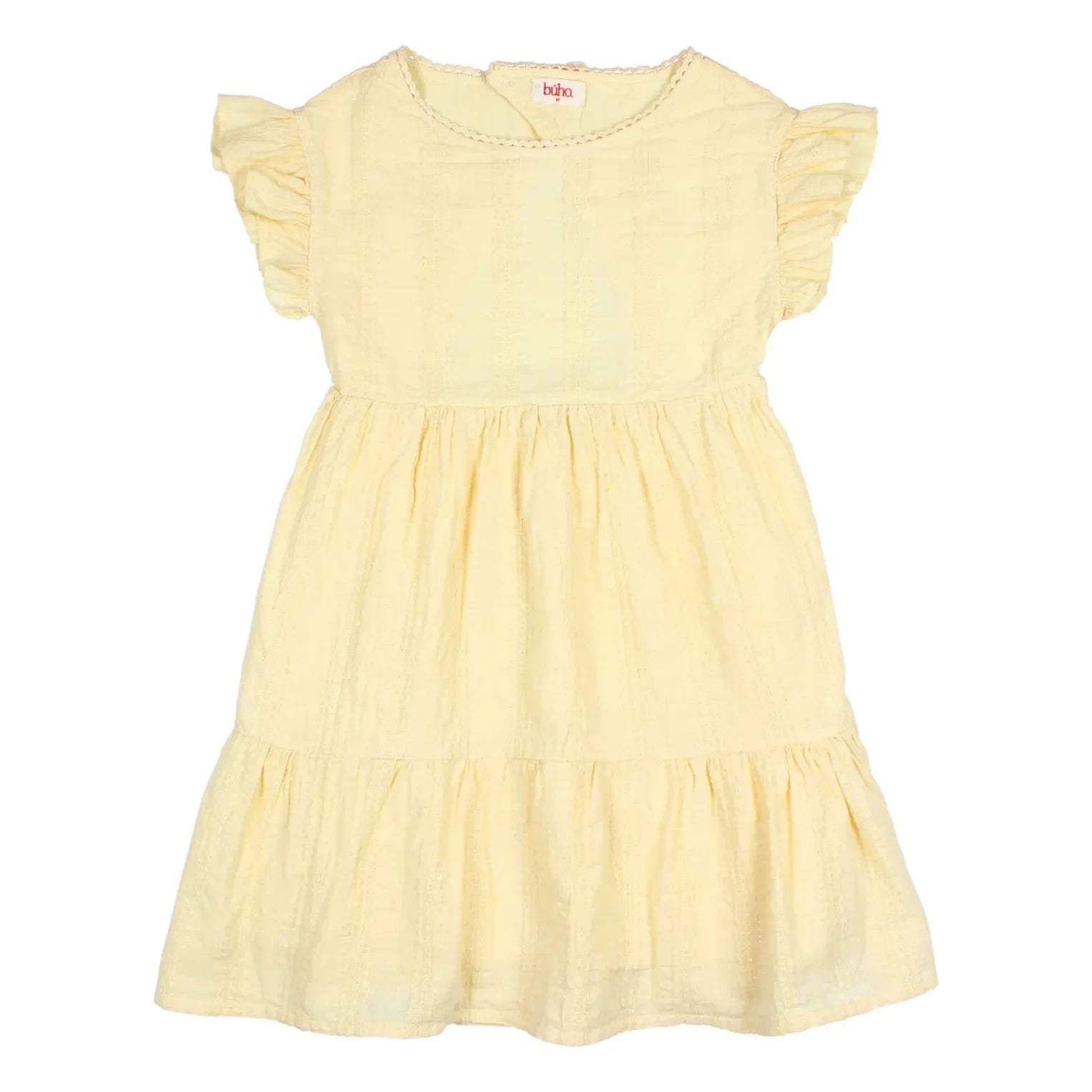 Búho - Vestido sin espalda de vual de algodón Lurex | Amarillo