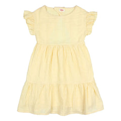 Búho - Vestido sin espalda de vual de algodón Lurex | Amarillo