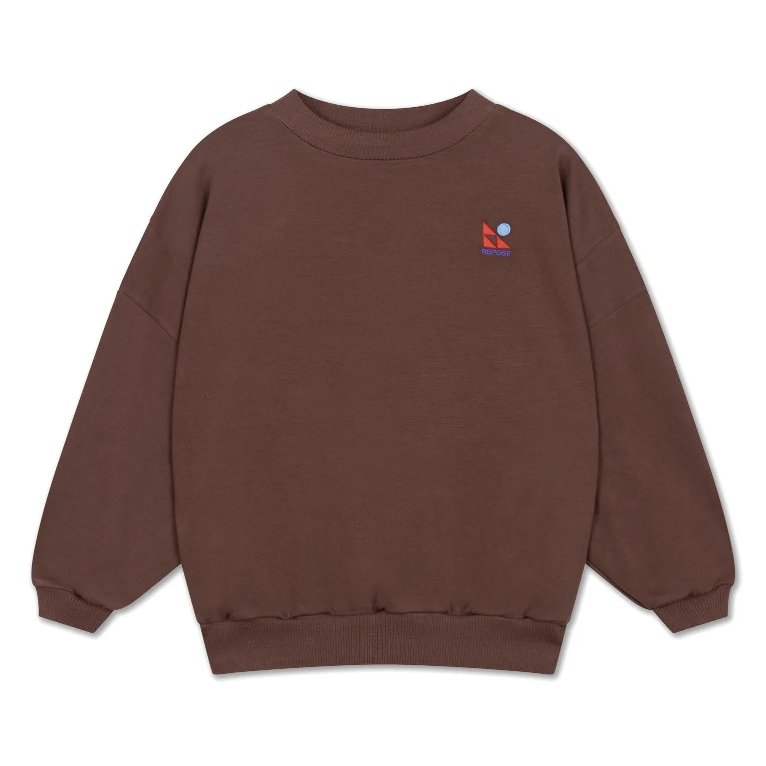 Repose AMS - Organik Pamuk Logolu Sweatshirt | Kahverengi