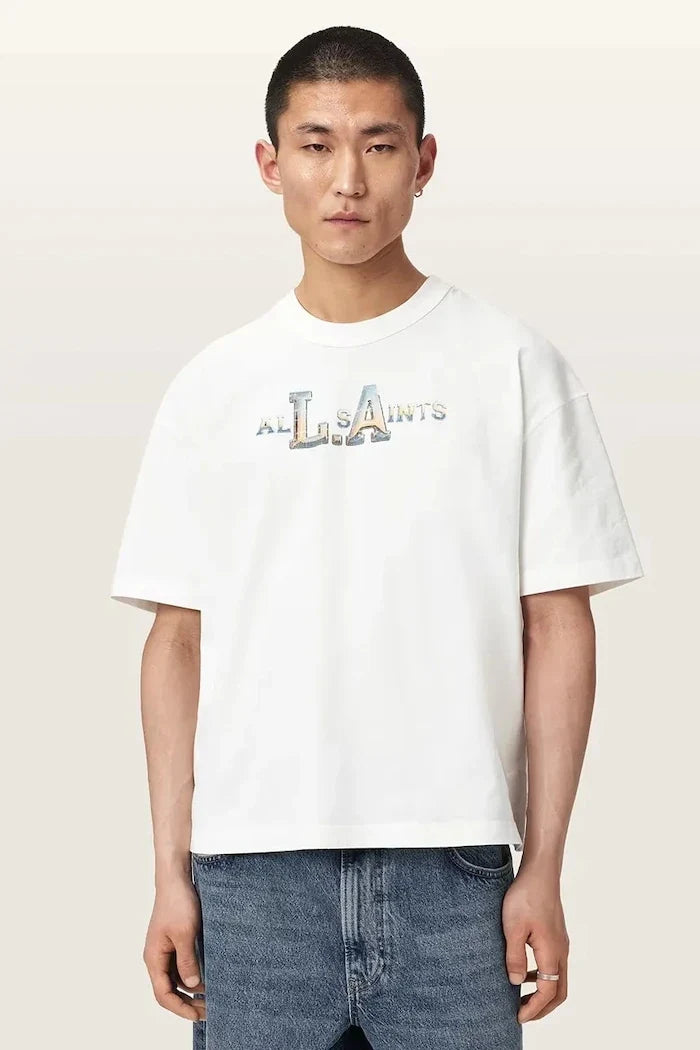 AllSaints camiseta de algodón para hombre ANGELINO
