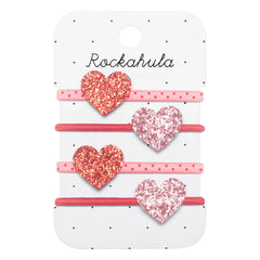 Rockahula Kids - Set de 4 Pasadores de Corazones Brillantes | Rosa
