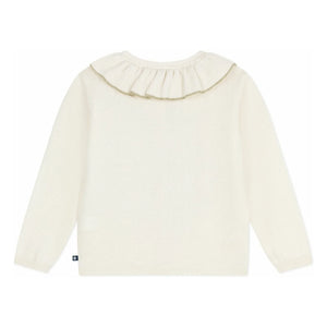 Petit Bateau - Chaleco con cuello de lana brillante | Crudo