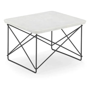 Vitra - Mesa auxiliar LTR de resina de Eames | Mármol blanco