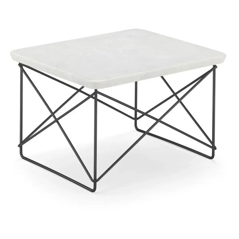 Vitra - Mesa auxiliar LTR de resina de Eames | Mármol blanco
