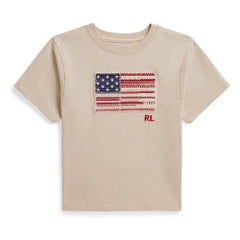 Ralph Lauren - Amerikan bayrağı tişört | Bej
