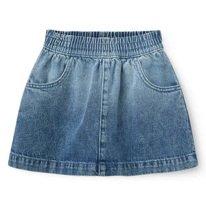 Copenhagen Colors - Falda denim de algodón orgánico con estampado en bloque | Mavi