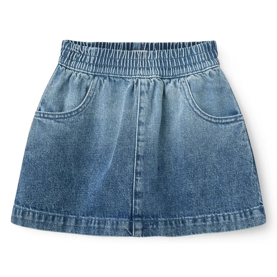 Copenhagen Colors - Falda denim de algodón orgánico con estampado en bloque | Mavi