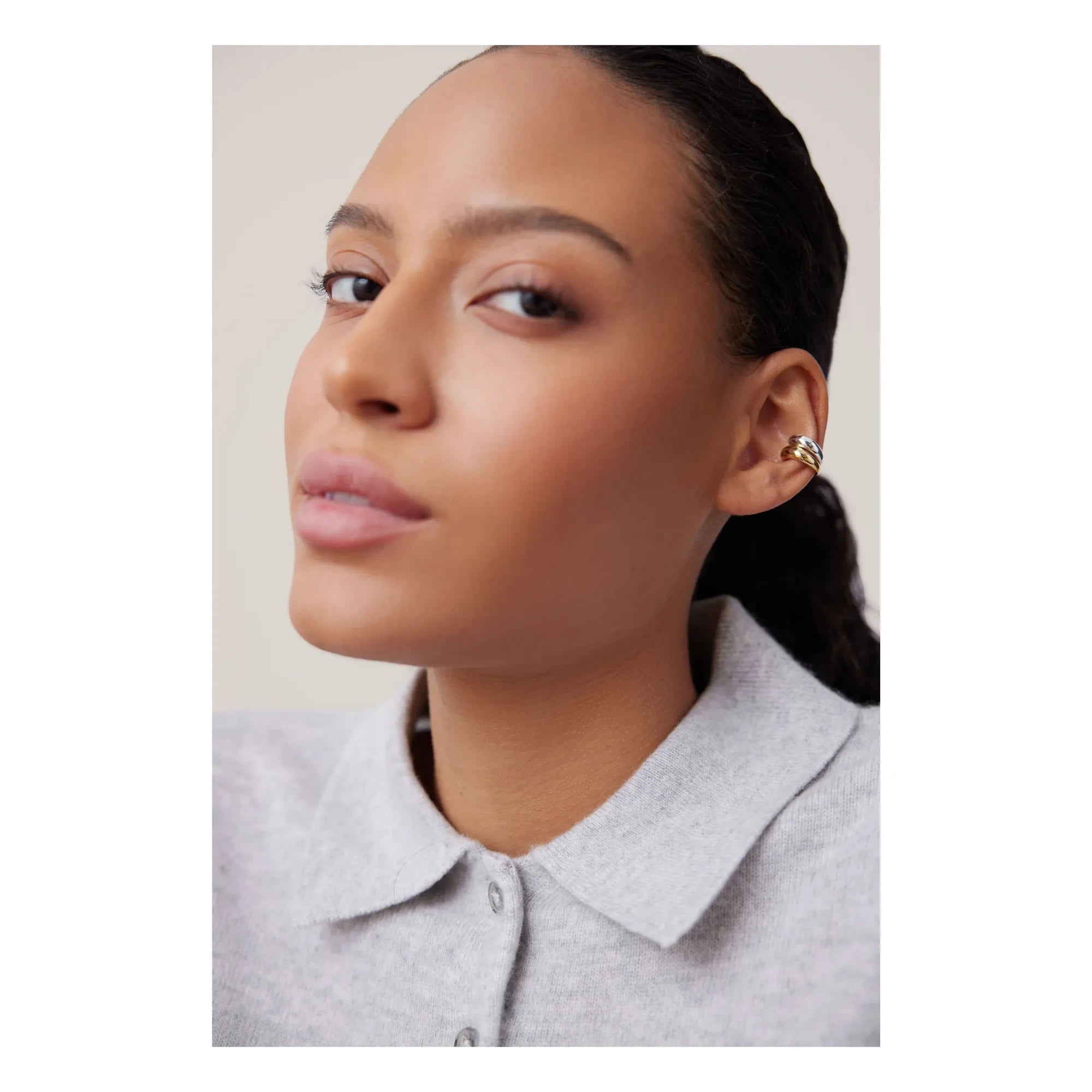 Jenny Bird - Set de dos pendientes tipo earcuff Sila | Dorado/Plateado