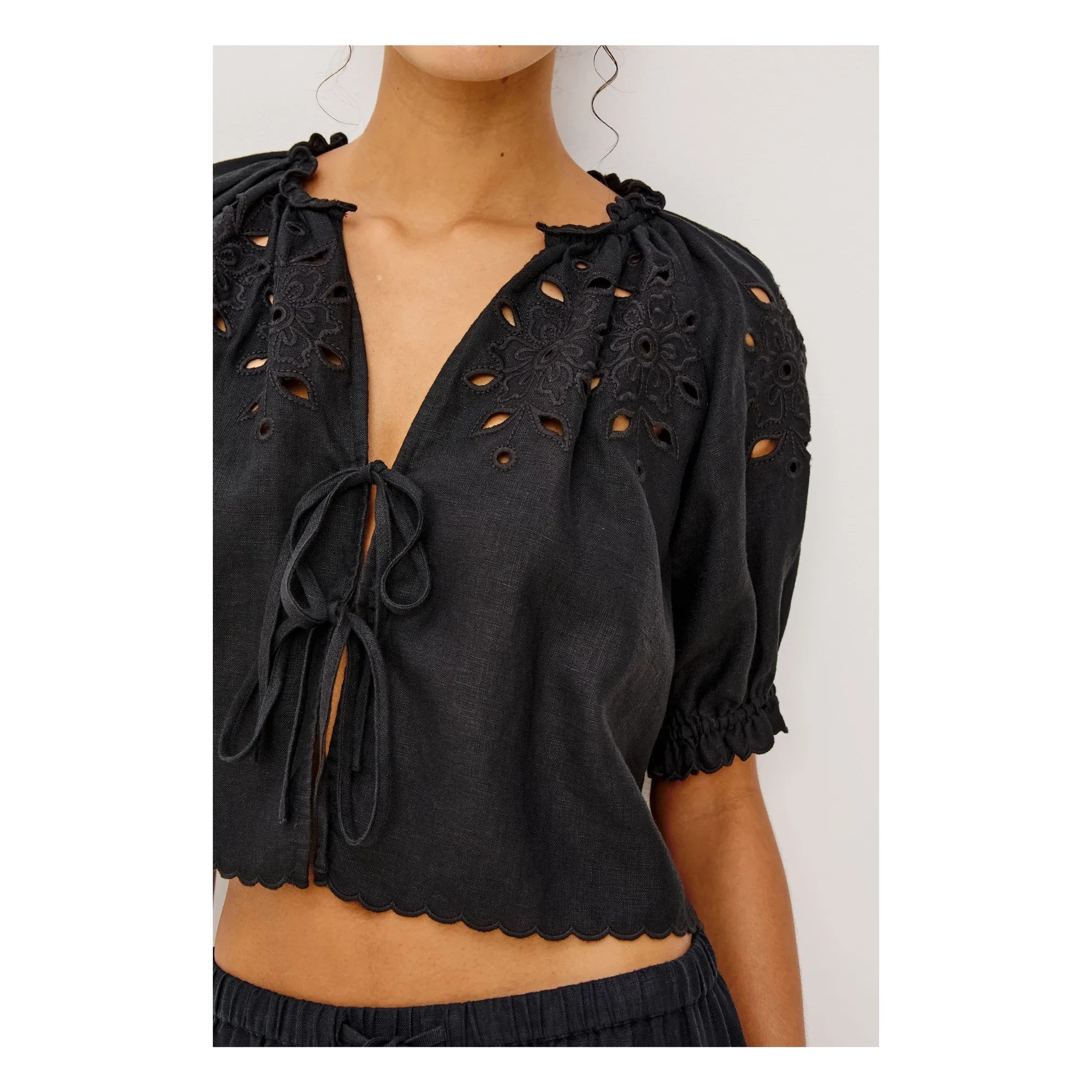 Rails - Blusa bordada Lizbeth | Negro