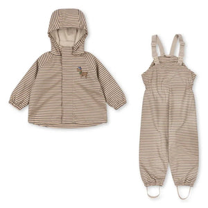 Konges Sløjd - Conjunto de lluvia a rayas | Beige