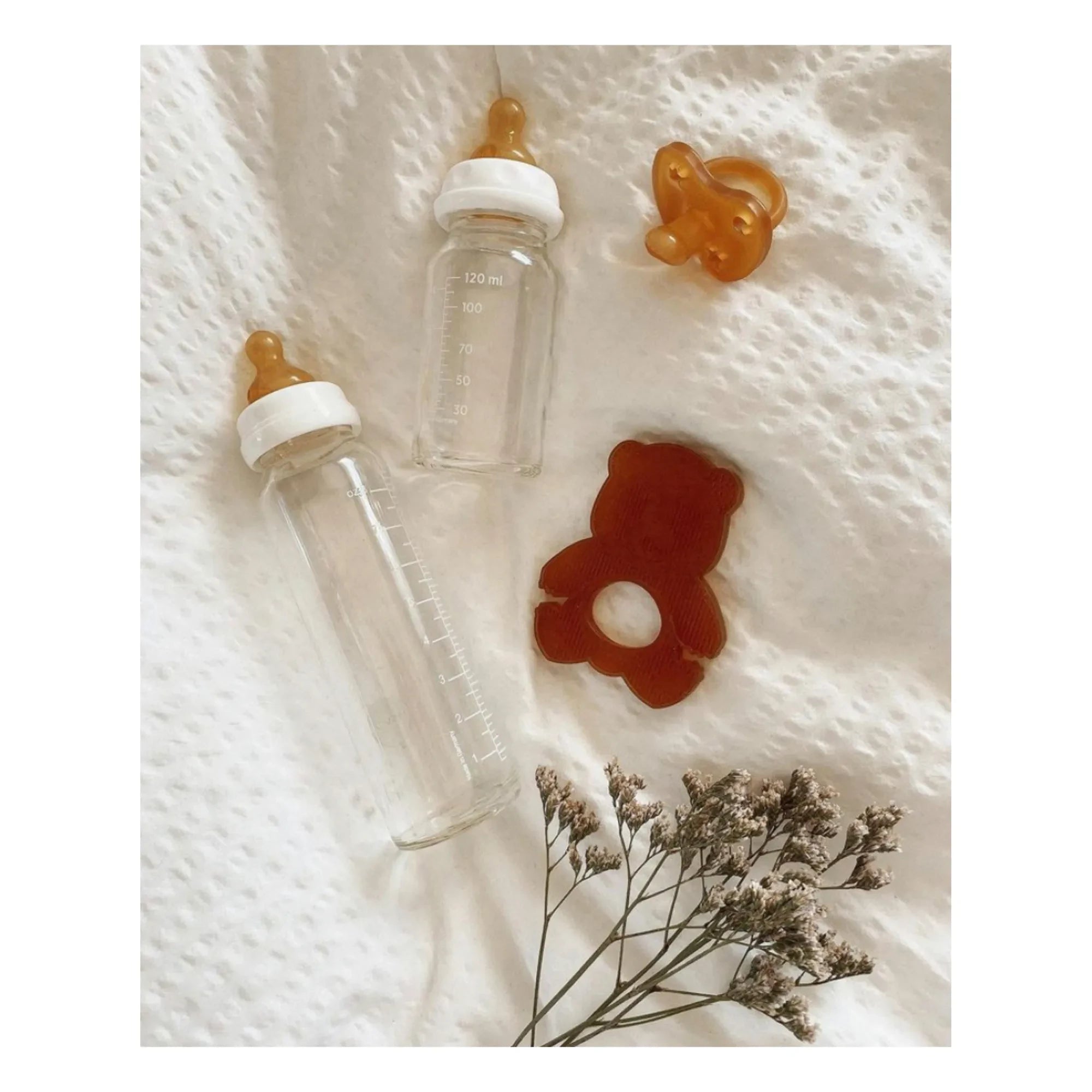 Hevea - Tetina para Biberón de Caucho Natural - Flujo Lento - Set de 2