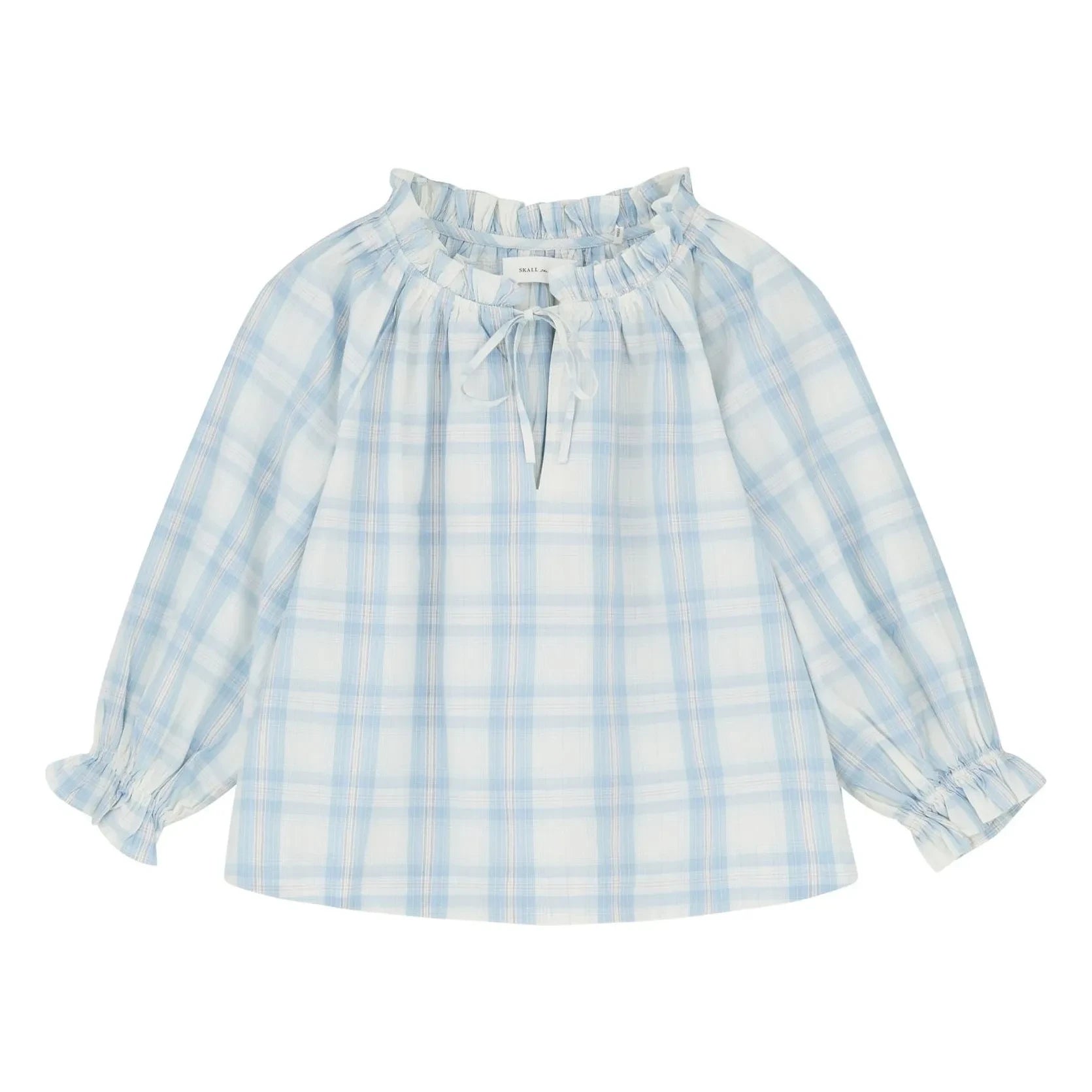 Skall Studio - Blusa a cuadros de algodón Newmoon azul