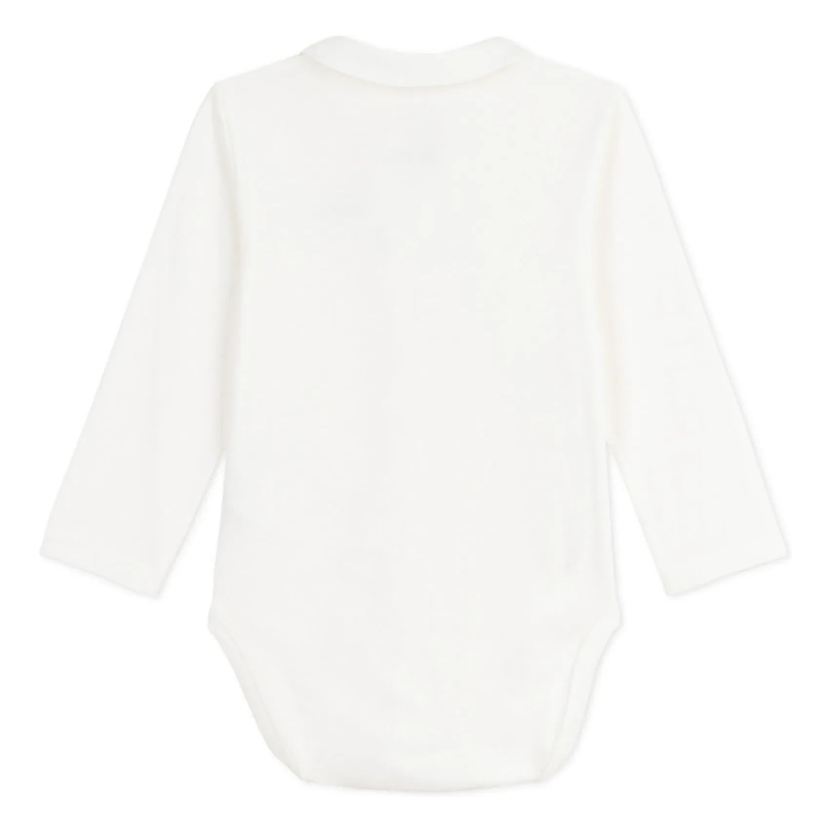 Petit Bateau - Body con cuello bordado floral de algodón orgánico | Blanco
