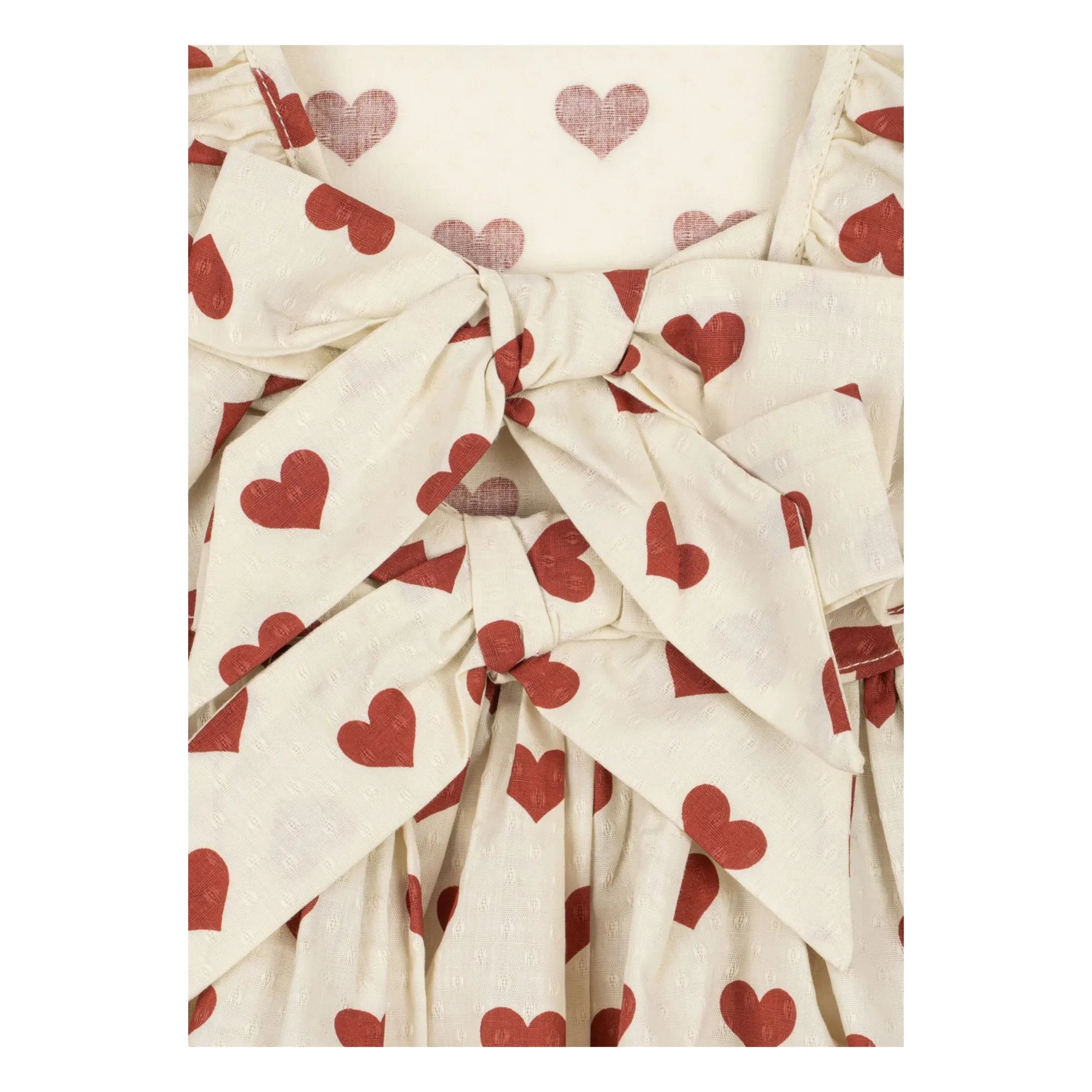 Konges Sløjd - Vestido Cianna Corazones Algodón Orgánico | Crudo