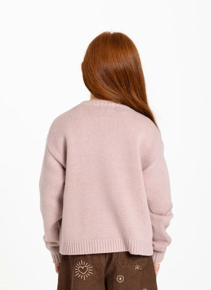 Hundred Pieces - Lacy Thunder Girl Suéter de Lana Merino | Rosa Claro