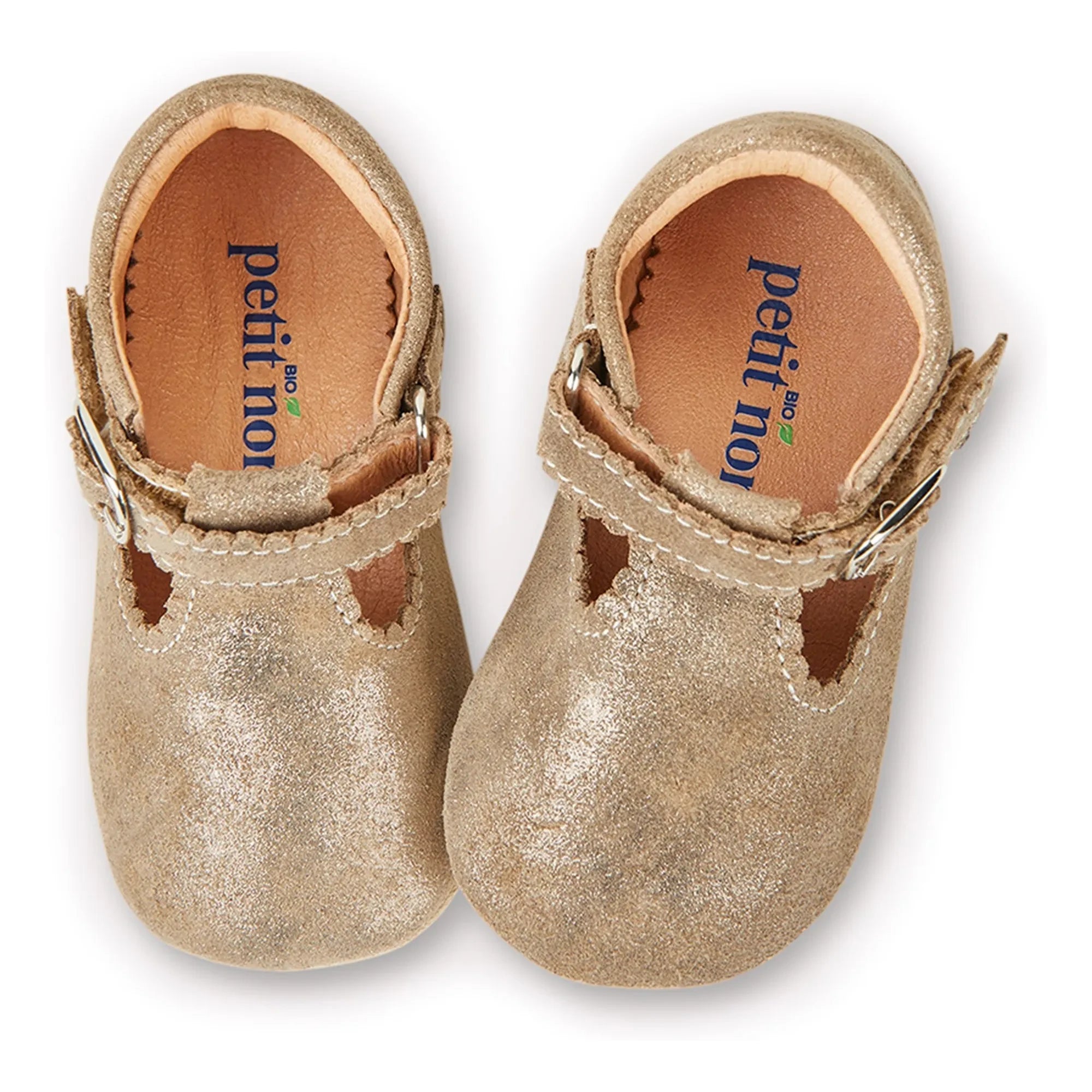 Petit Nord - Chanclas T-bar Baby Scallop | Bronce
