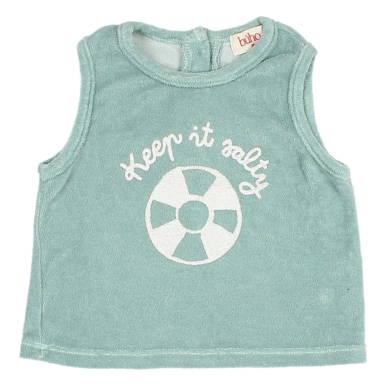 Búho - Keep It Salty Camiseta de tirantes esponjosa | Verde agua