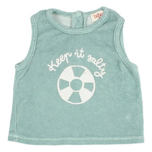 Búho - Keep It Salty Camiseta de tirantes esponjosa | Verde agua