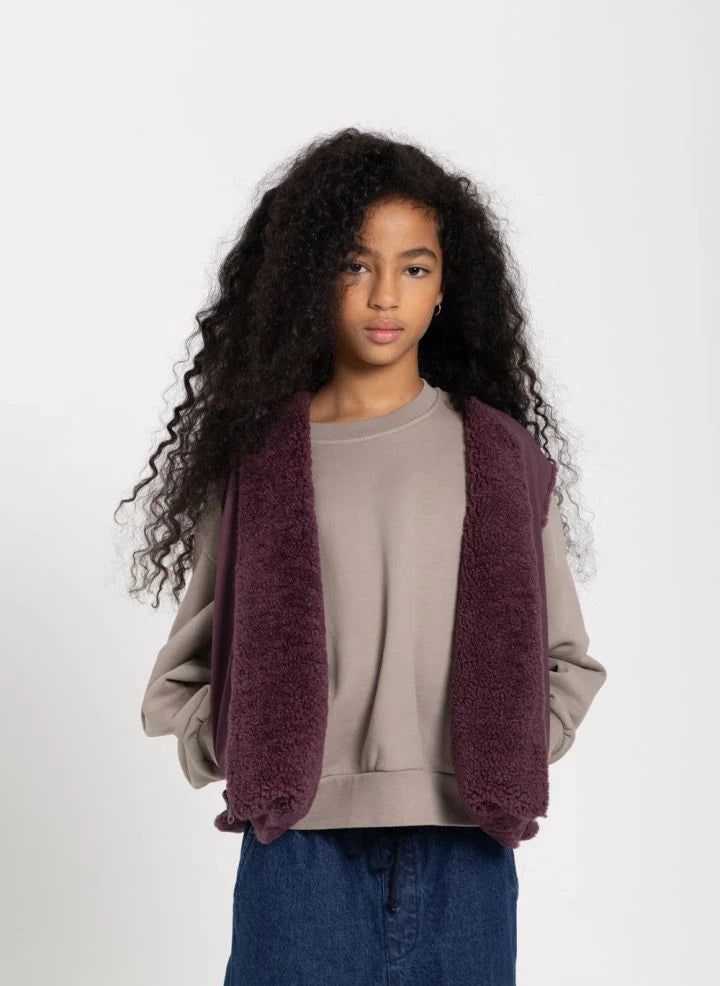 Smallable Kid - Jude Chaqueta Sherpa sin mangas | Morado