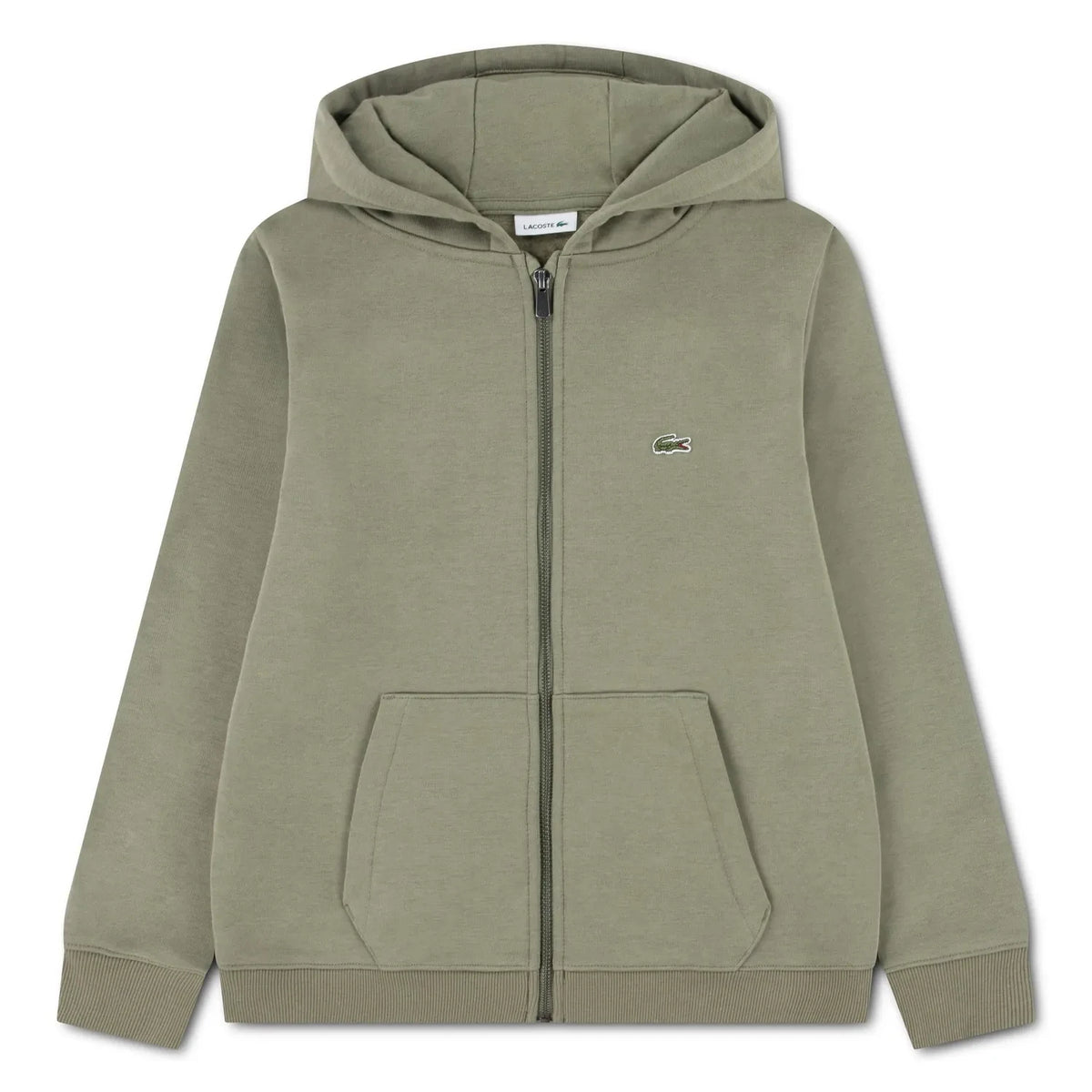 Lacoste - Sudadera con Capucha y Cremallera con Logo Detallado | Caqui
