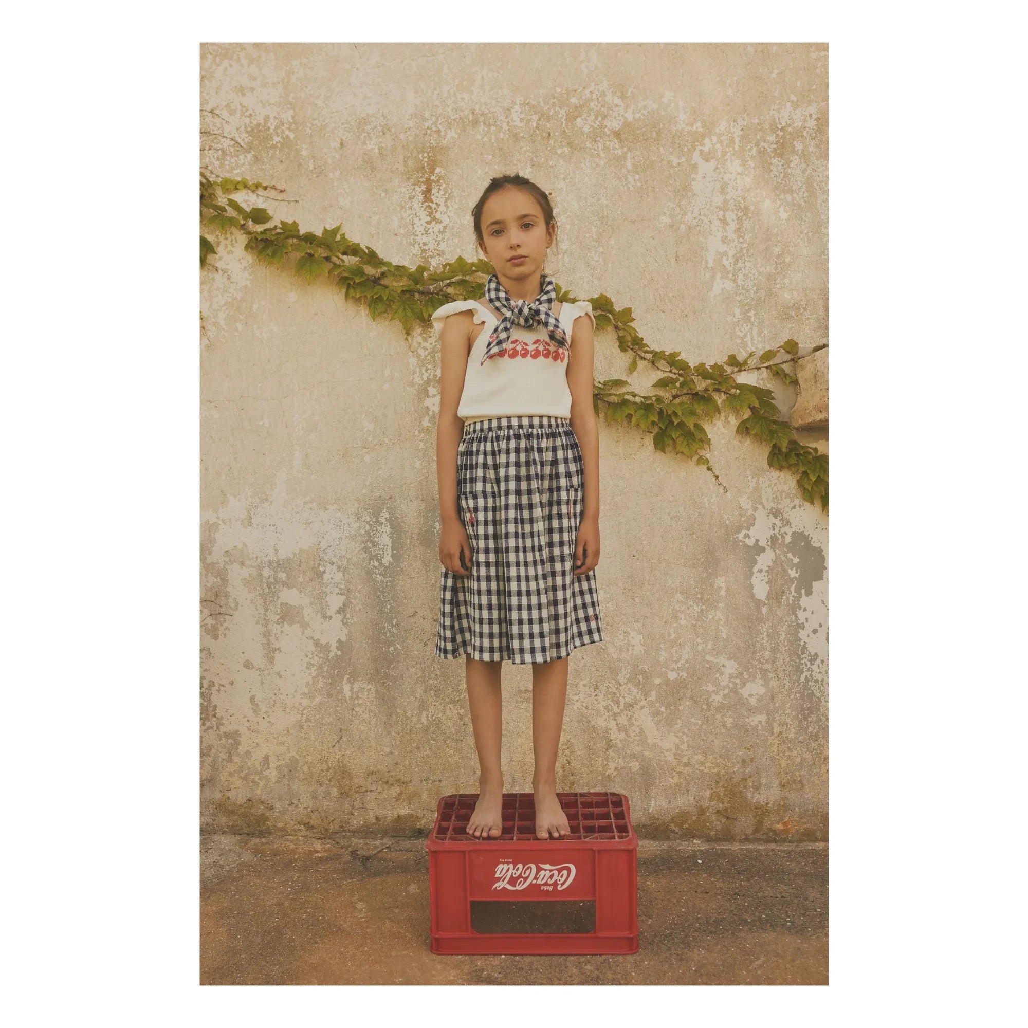 Tocoto Vintage - Top jacquard cereza | Blanco