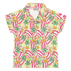 Tumble N'Dry - Camisa de algodón orgánico Vitoria Palm | Rosa