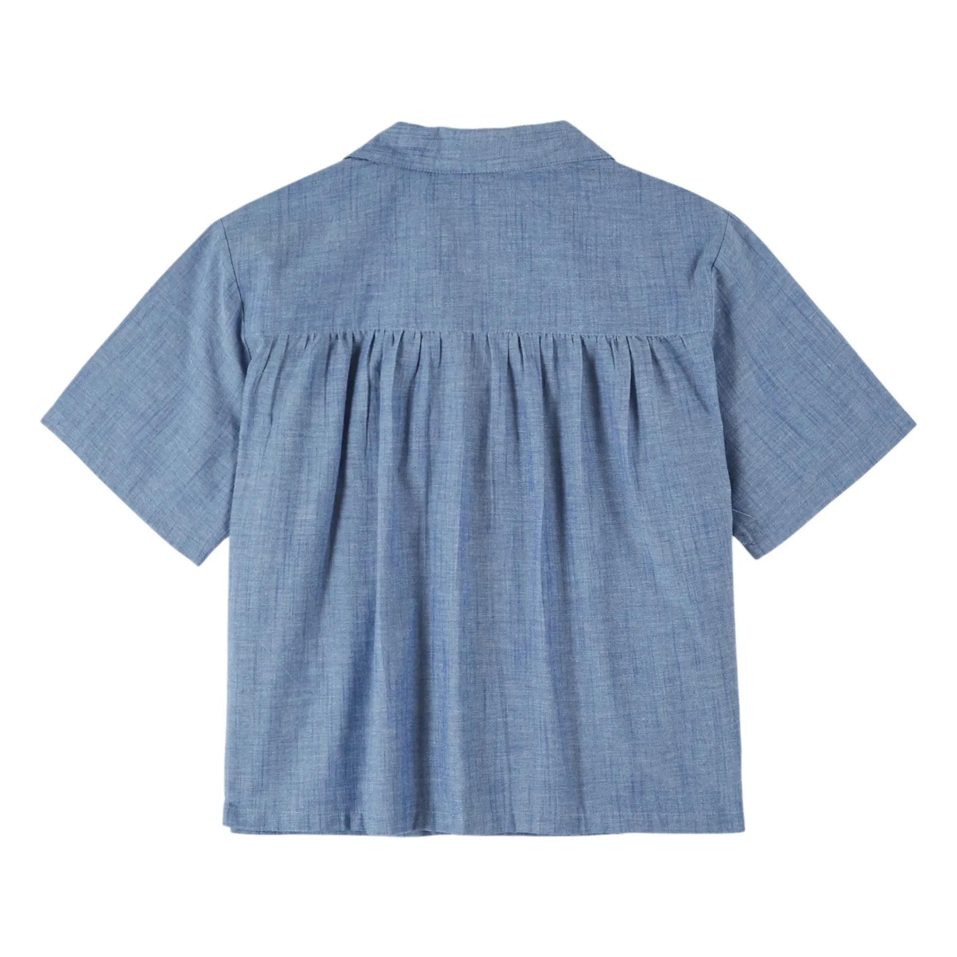 Emile et Ida - Blusa de cambray de algodón azul