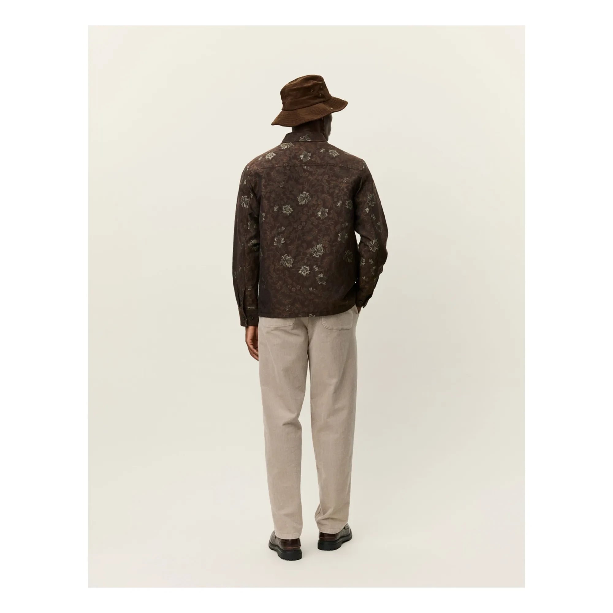 Les Deux - Camisa tipo chaqueta Kaleb con estampado floral jacquard | Marrón