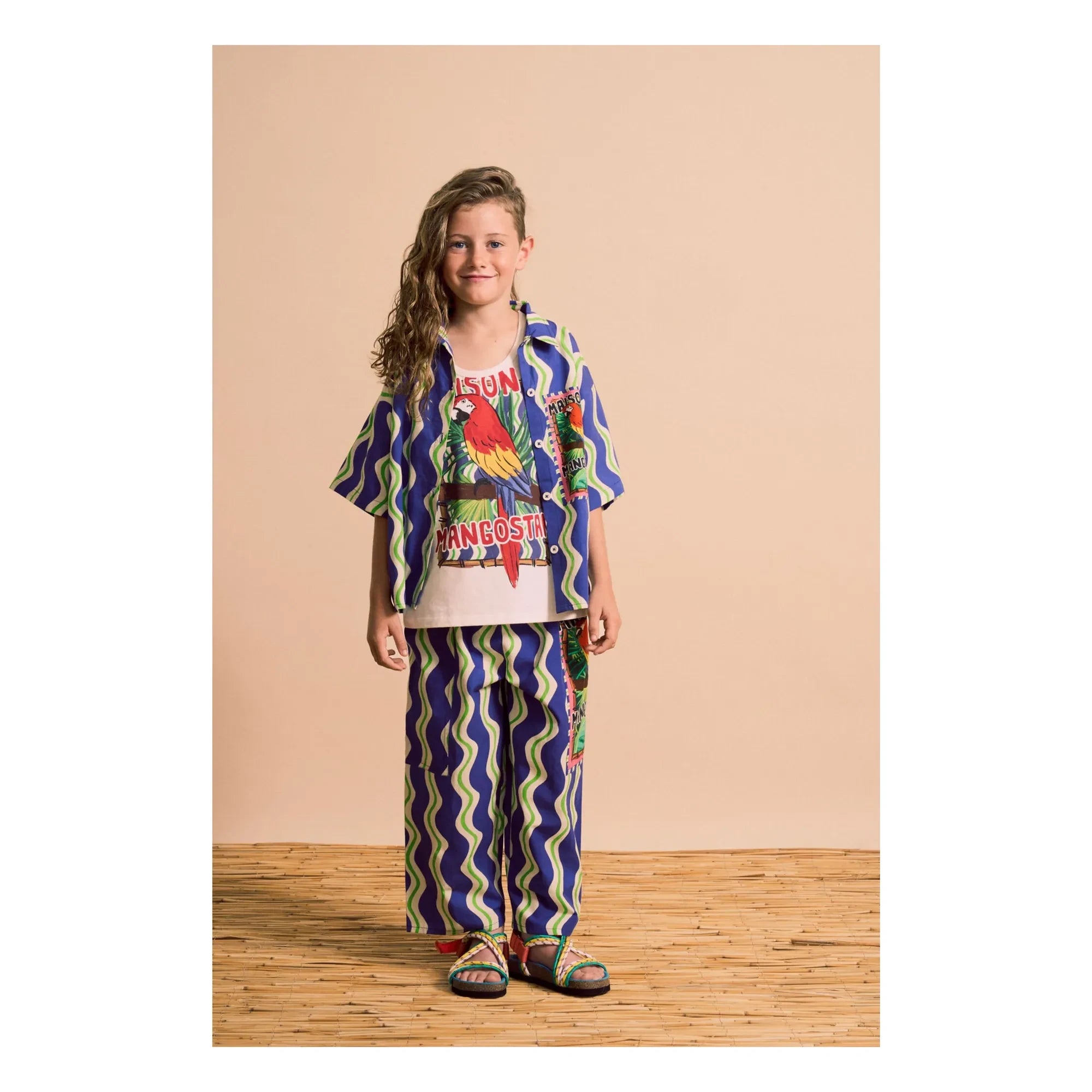 Maison Mangostan - Camisa Wave Parrot | Azul