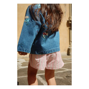 Konges Sløjd - Chaqueta de algodón orgánico con motivo de helado de lentejuelas vaqueras | Azul