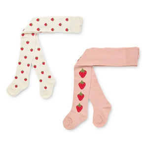 Flöss - Set de 2 leotardos calados Vera Strawberry | Rosa
