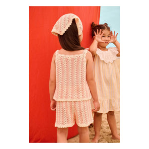 Louise Misha - Short perforado de punto a rayas Mekylane | Rosa